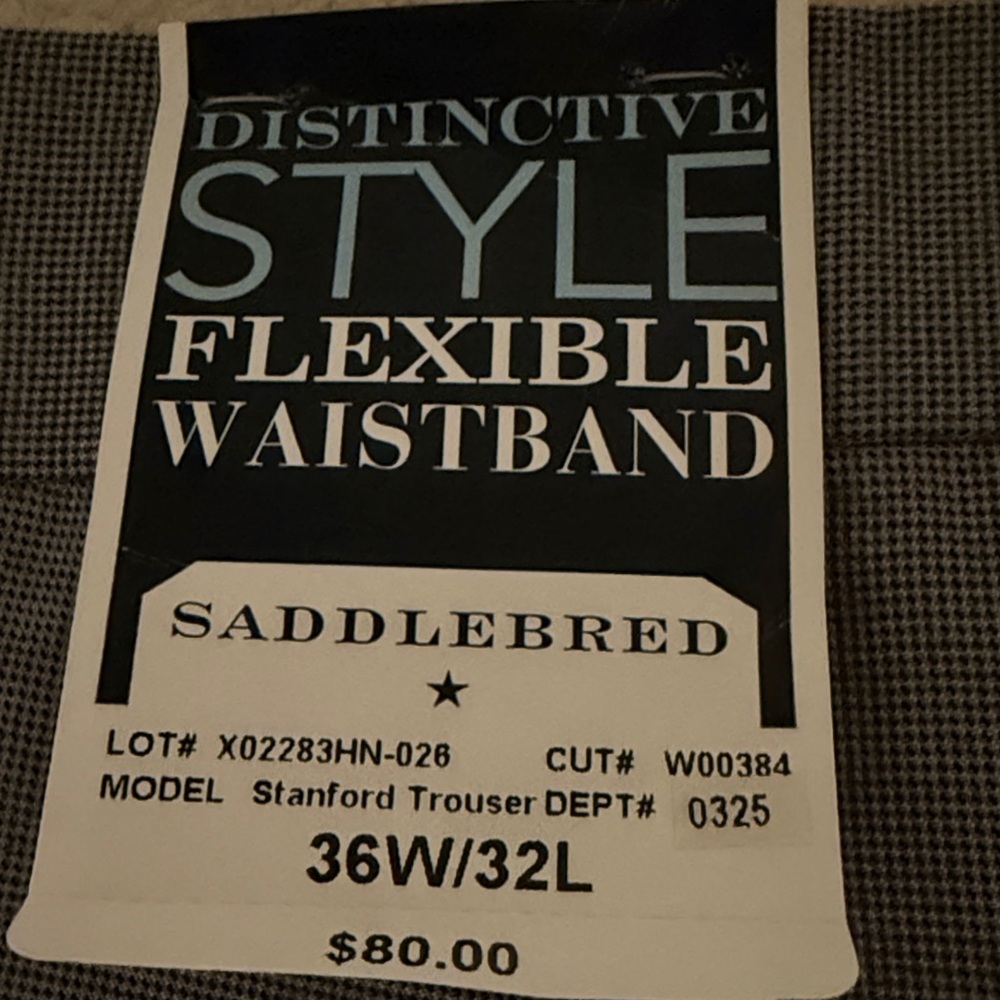 Saddlebred Gray Stanford Trousers Dress Pants - Picture 6 of 8